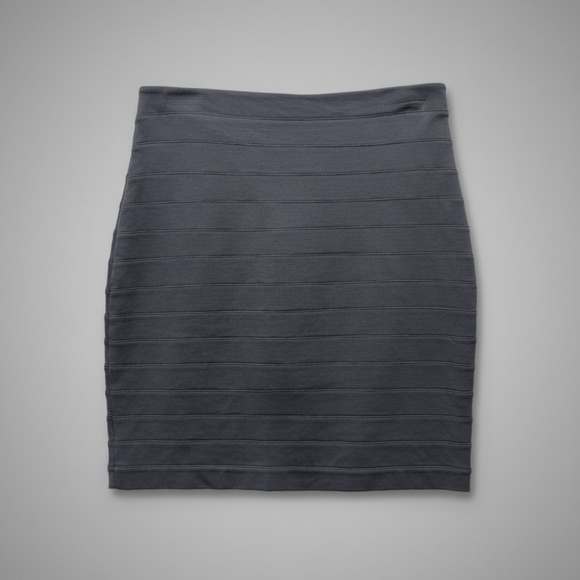 Express Bandage Knit Pencil Skirt Charcoal Rayon - Picture 1 of 12
